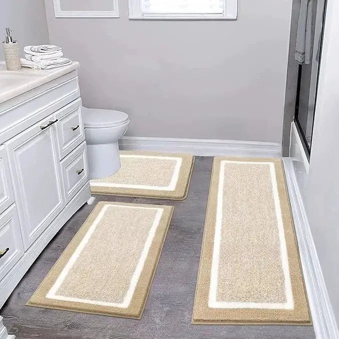 Washable Microfiber Bathroom Rugs Set 3pcs/set Non Slip Absorbent Bath Mats for Bathroom Floor / Shower Mat/ Bathroom Rug/욕실 카펫 from PriceLows™