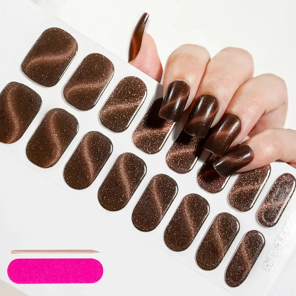 Semi Cured Wraps Fast Gel Nail Sticker Soild Nail Gel Wraps Adhesive Full Cover Gel Nail Decal UV Lamp Cured Manicure Decoration from PriceLows™