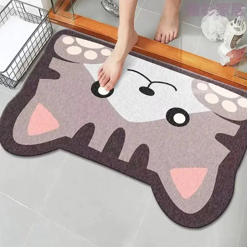 VIKAMA Cute Capybara Bath Mat Absorbs Water Dries Quickly Non-Slip Wear-Resistant Decorative Bathroom Entryway Rug from PriceLows™