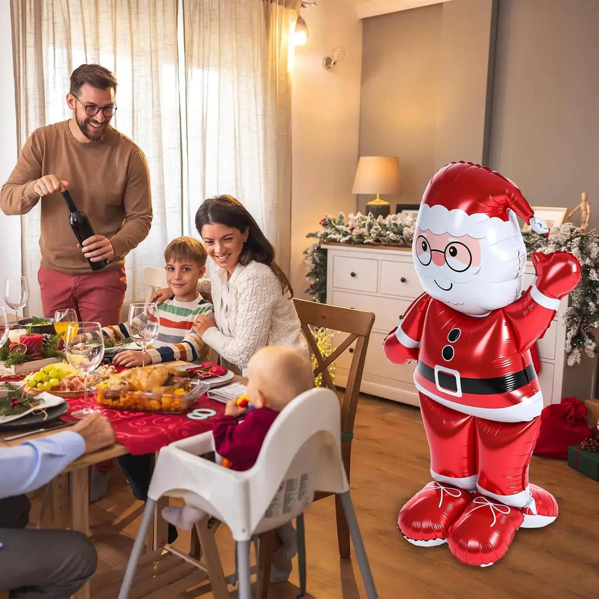 Giant Santa Claus Balloons | 61 Inch | 2 Pack | With Base