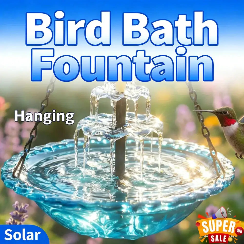 Solar Cascade Hanging Bird Bath Fountain Wildlife Feeder Outdoor Hanging Bird Bath with Solar Fountain for Garden Backyard Patio from PriceLows™