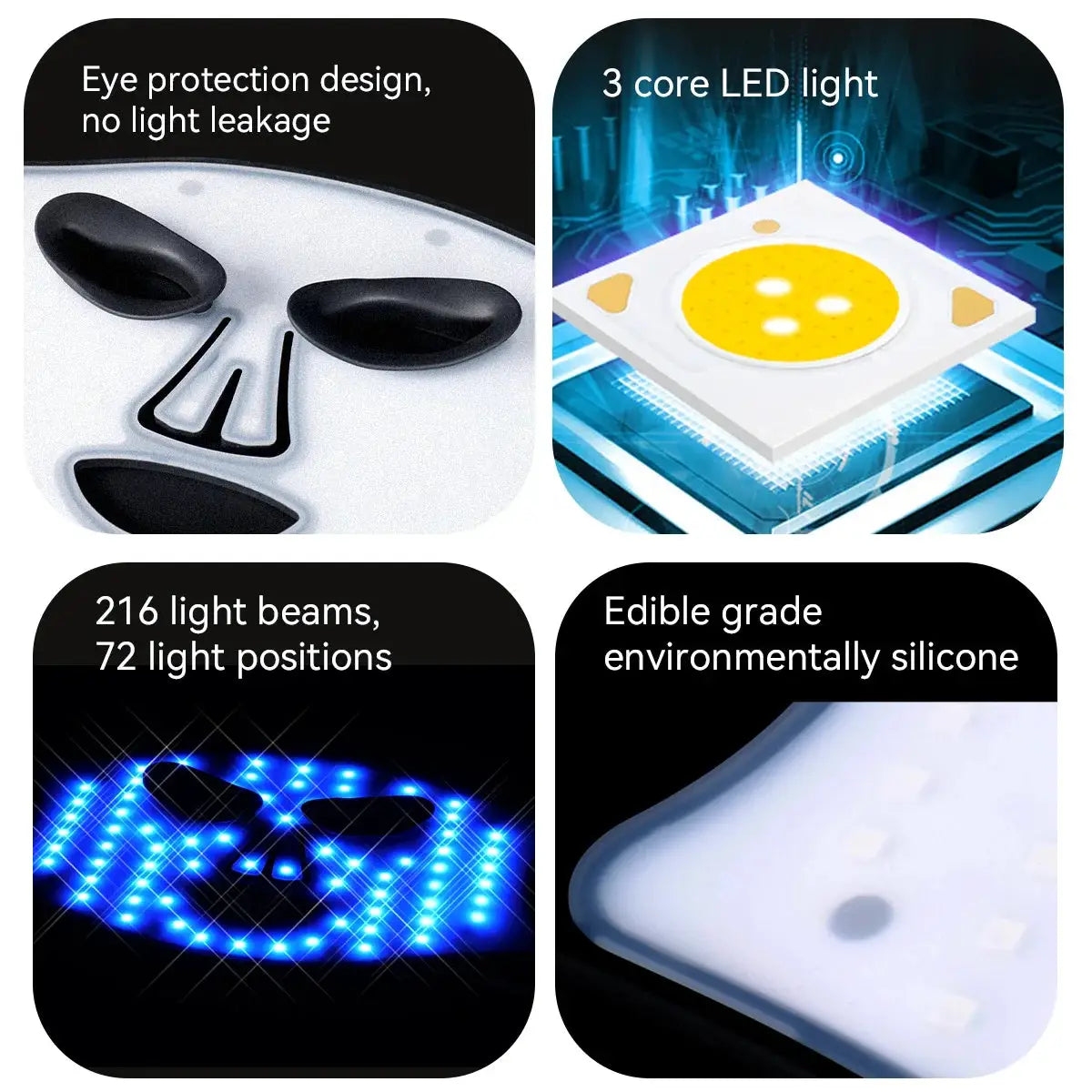Hello Face Portable Red Infrared Blue LED Light Therapy Face Mask Acne Treatment, Skin Rejuvenation, Home Use for All Skin Types from PriceLows™