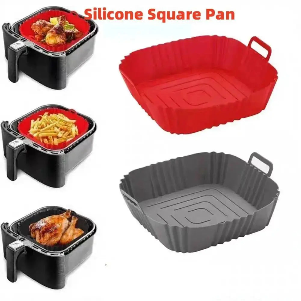 Reusable Silicone Air Fryer Liner | Square 22Cm | Non Stick Handles