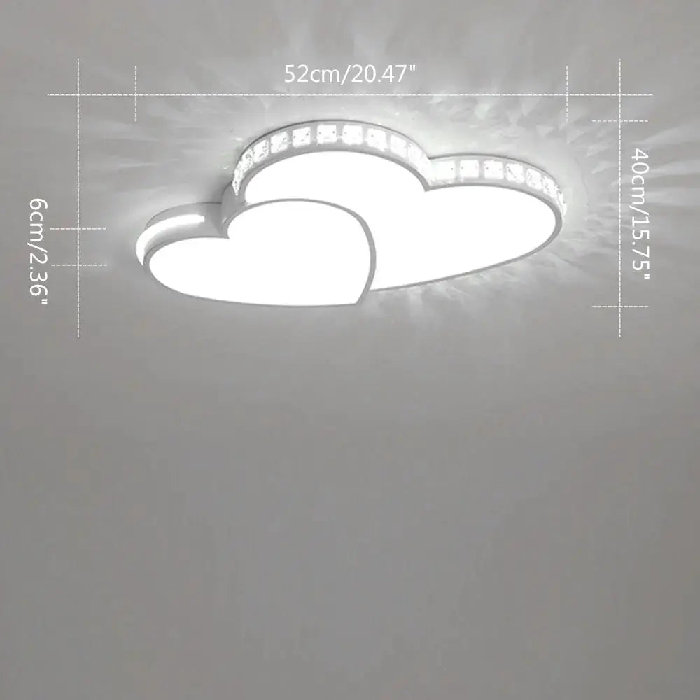Modern Heart Shaped Ceiling Lights Crystal LED Flush Mount Lamp Cartoon Children's Room Living Room Bedroom Lamp Fixture from PriceLows™