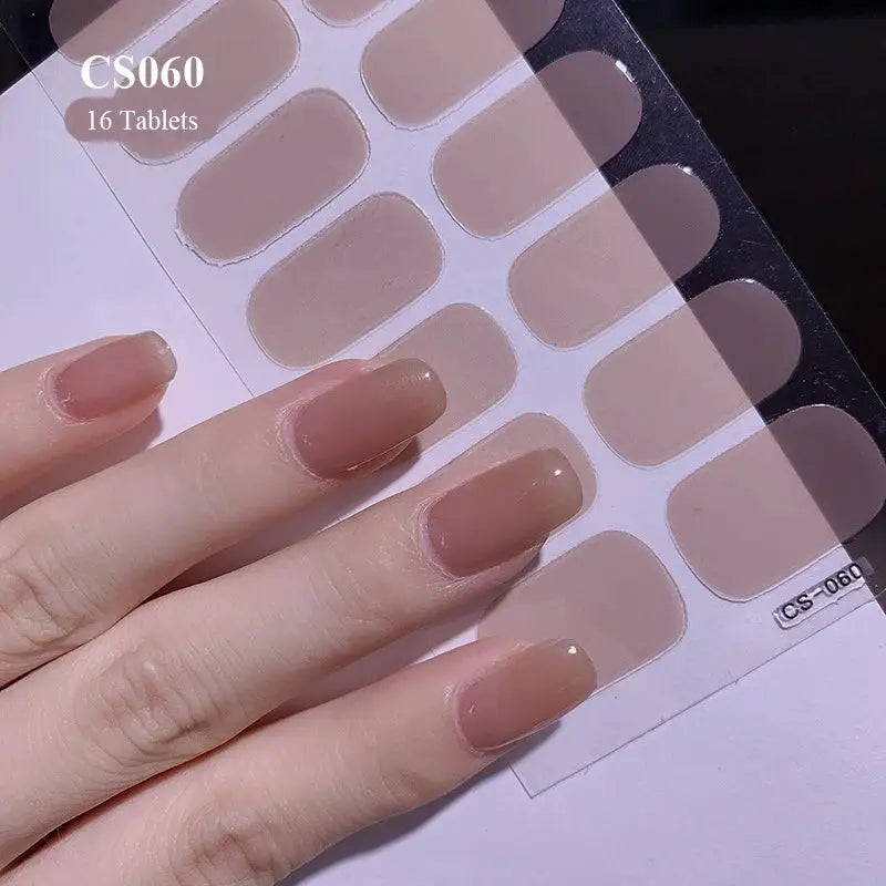 14/16Tips Full Cover Gradient Nail Stickers Multi Color Self Adhesive Slider No Need UV Lamp Cured Press ON Nail Decal from PriceLows™
