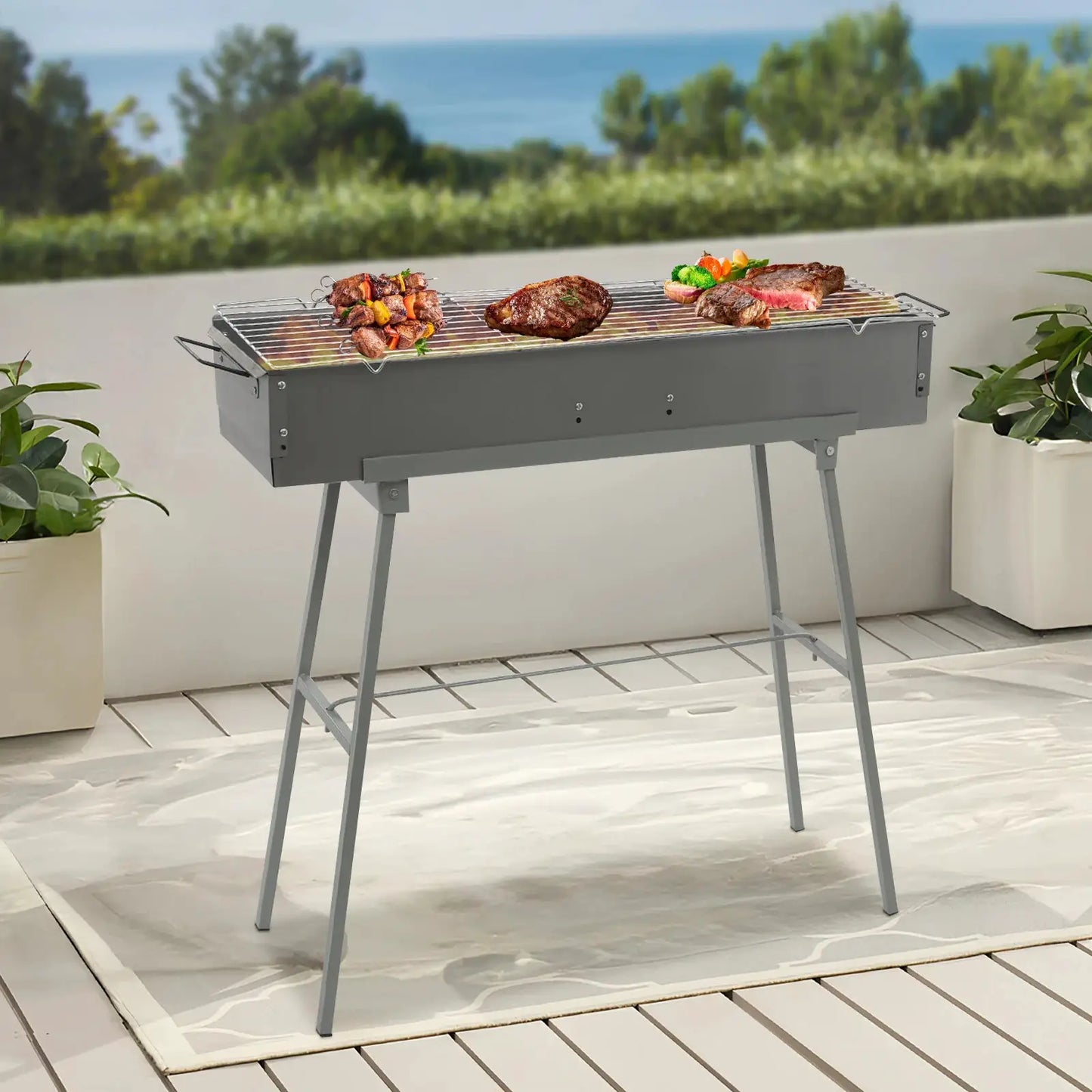 Portable BBQ Grill Folding Camping Barbecue Grill Charcoal Grills from PriceLows™