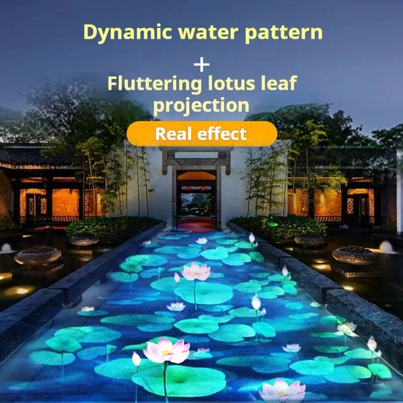 LED 3D Projection Lamp | Aluminum Housing | Water Ripple Pattern