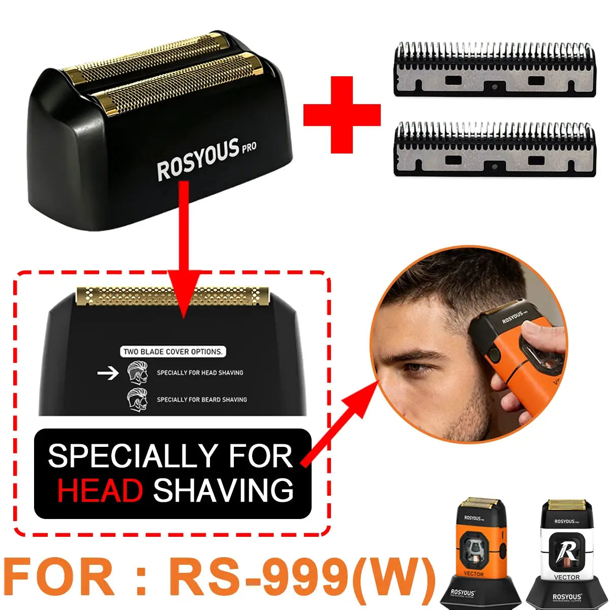 Men's Electric Shaver | 999W Motor | Dual Foil Head | Rechargeable