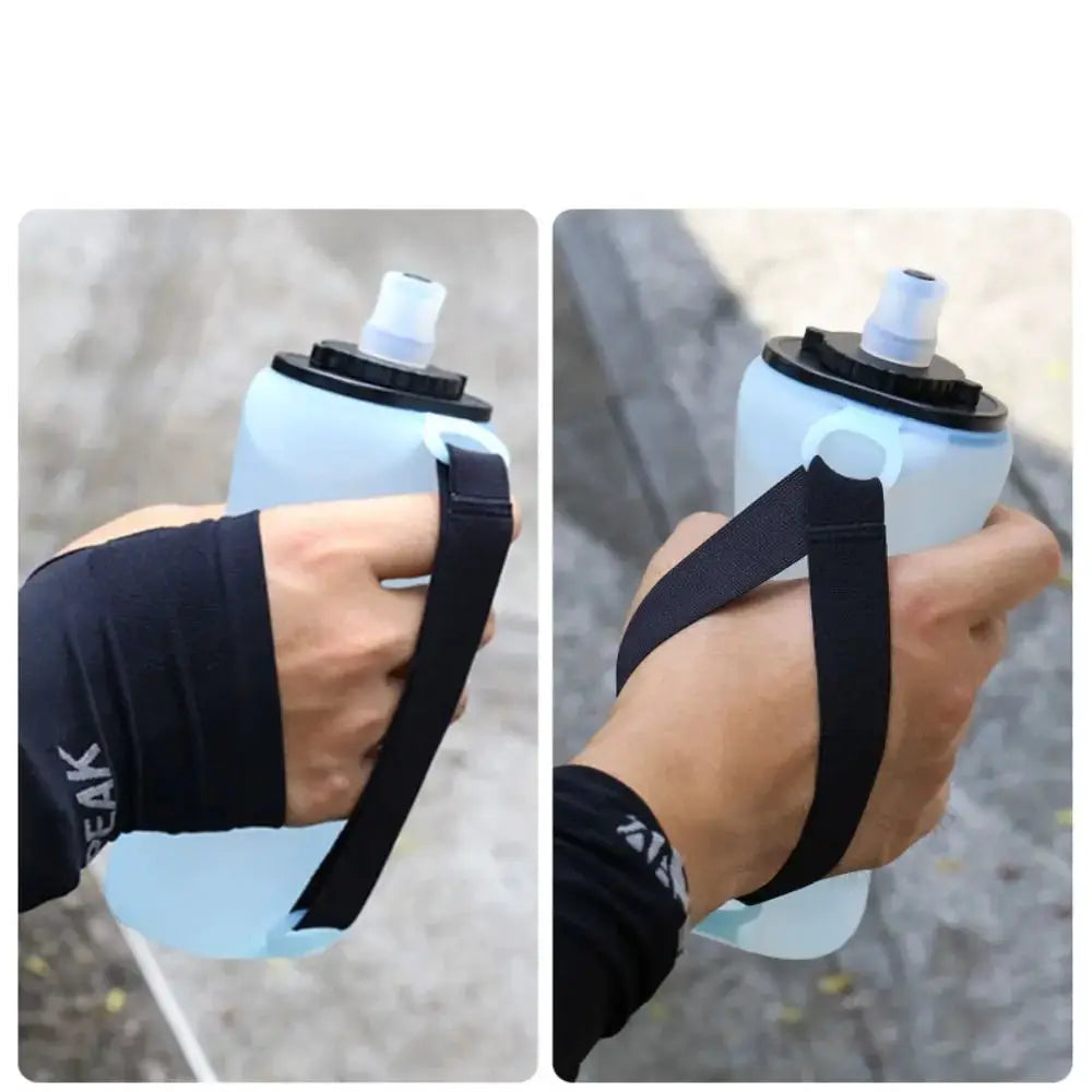 Handheld Collapsible Cycling Bottle 350ml Capacity Wide Mouth Hydration Bottle Silicone Soft Flask Gym from PriceLows™