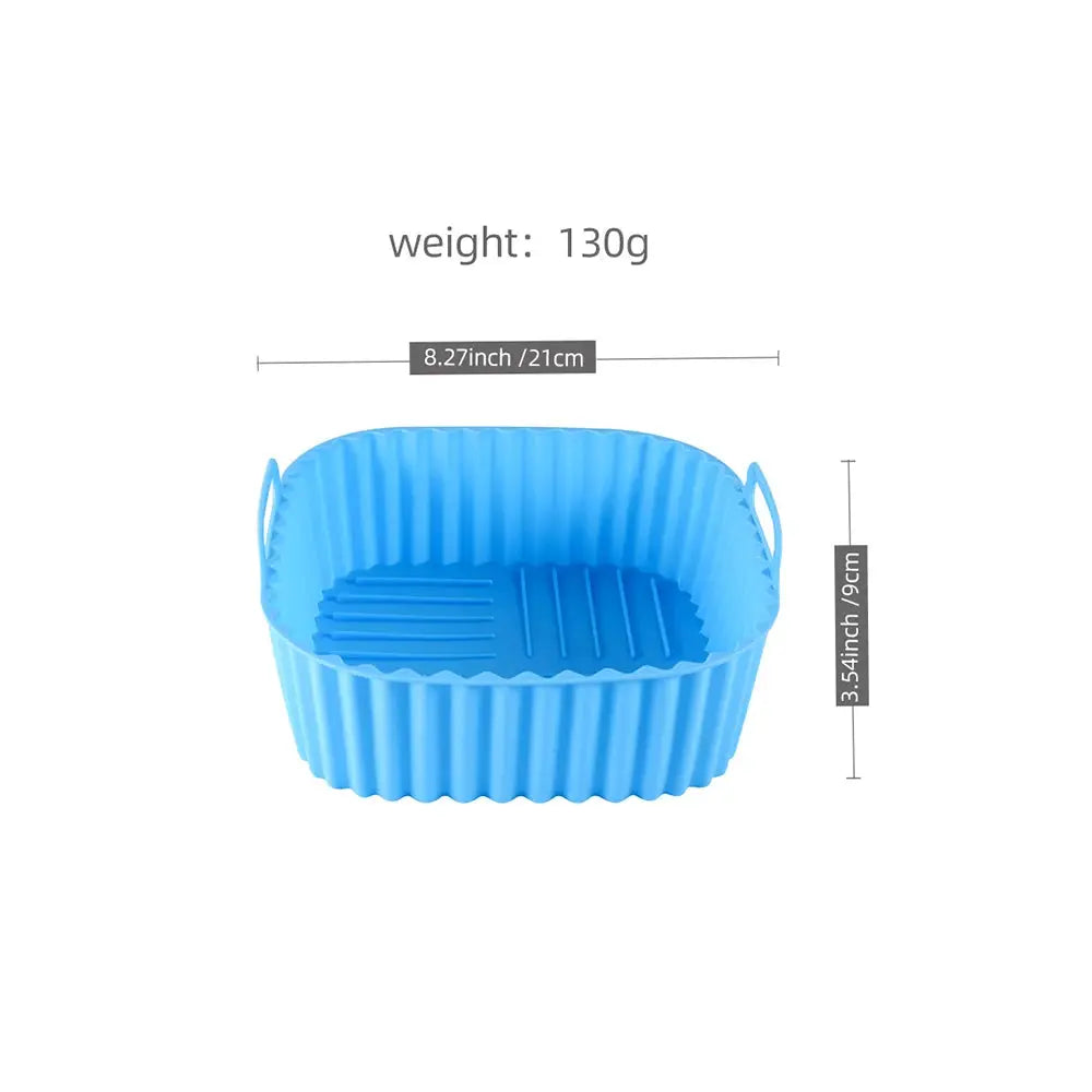 Air Fryer Basket | Silicone Square | High Temperature Resistant | Red, Blue