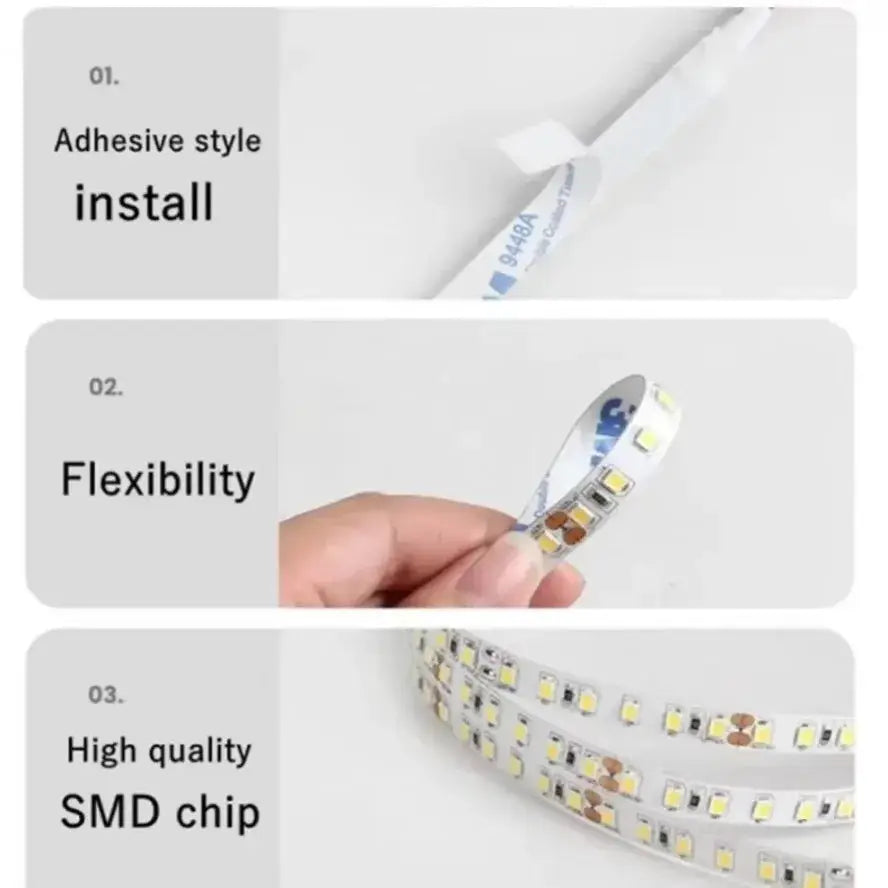 2835 LED Strip 120LEDs/m DC12V 24V Home Lamp Strip Decor Red Ice Blue Green Yellow Pink 2835 Flexible And Cuttable Soft Lamp Bar from PriceLows™