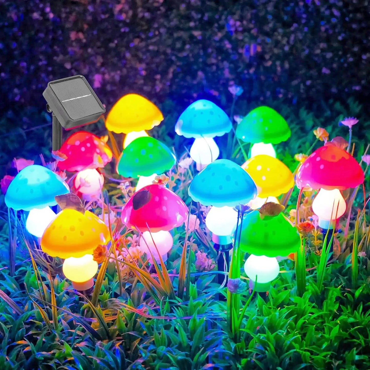 12 Pack RGB Solar Mushroom Light Solar Garden Stake Light 8 Modes Waterproof Mushroom Solar Light For Garden Yard Landscape from PriceLows™