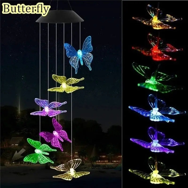 LED Solar Wind Chime Crystal Ball Hummingbird Wind Chime Light Color Changing Waterproof Hanging Solar Light For Home Garden from PriceLows™