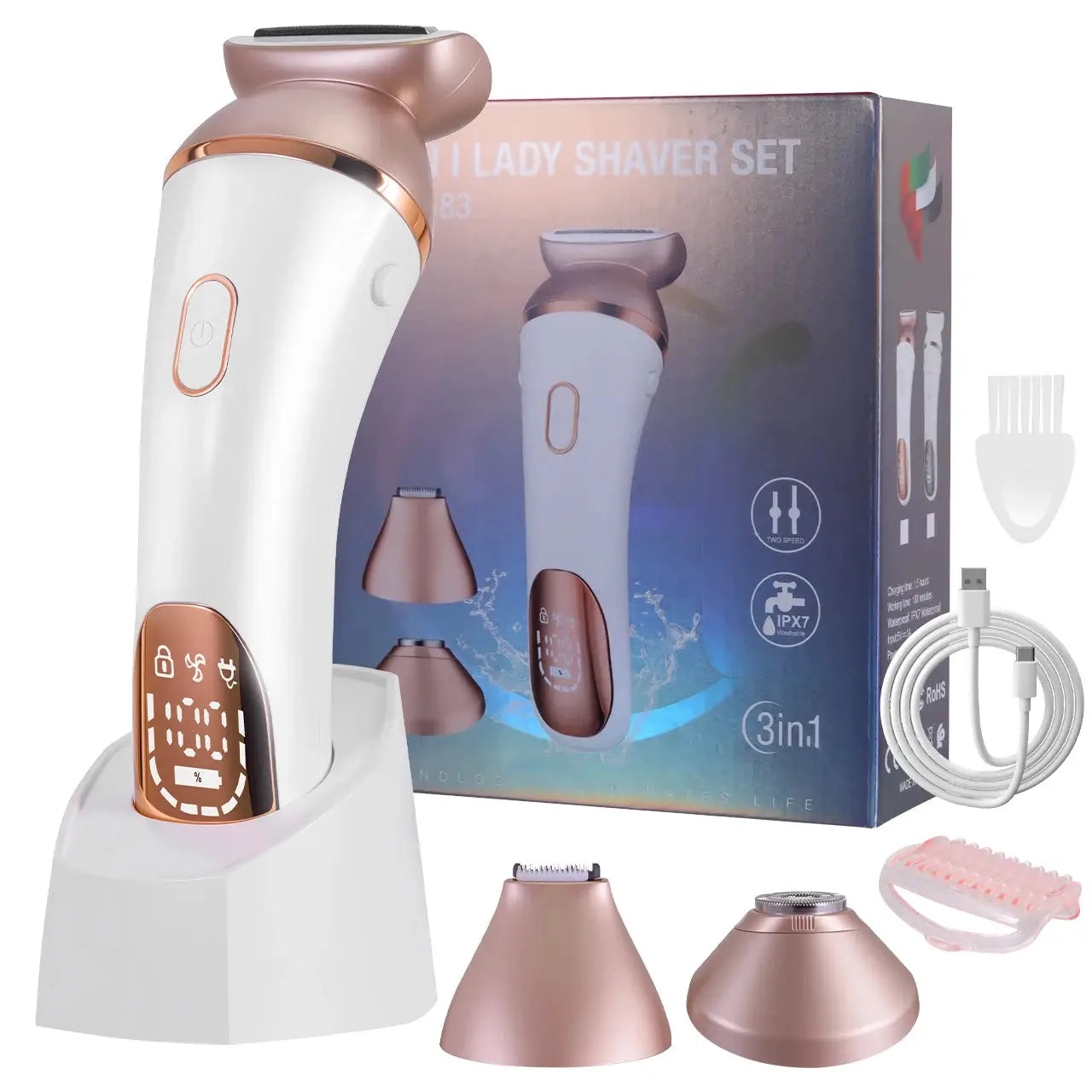 Hatteker Electric Hair Remover | 90 Min Battery | Reusable Wet Use | Rechargeable Roller