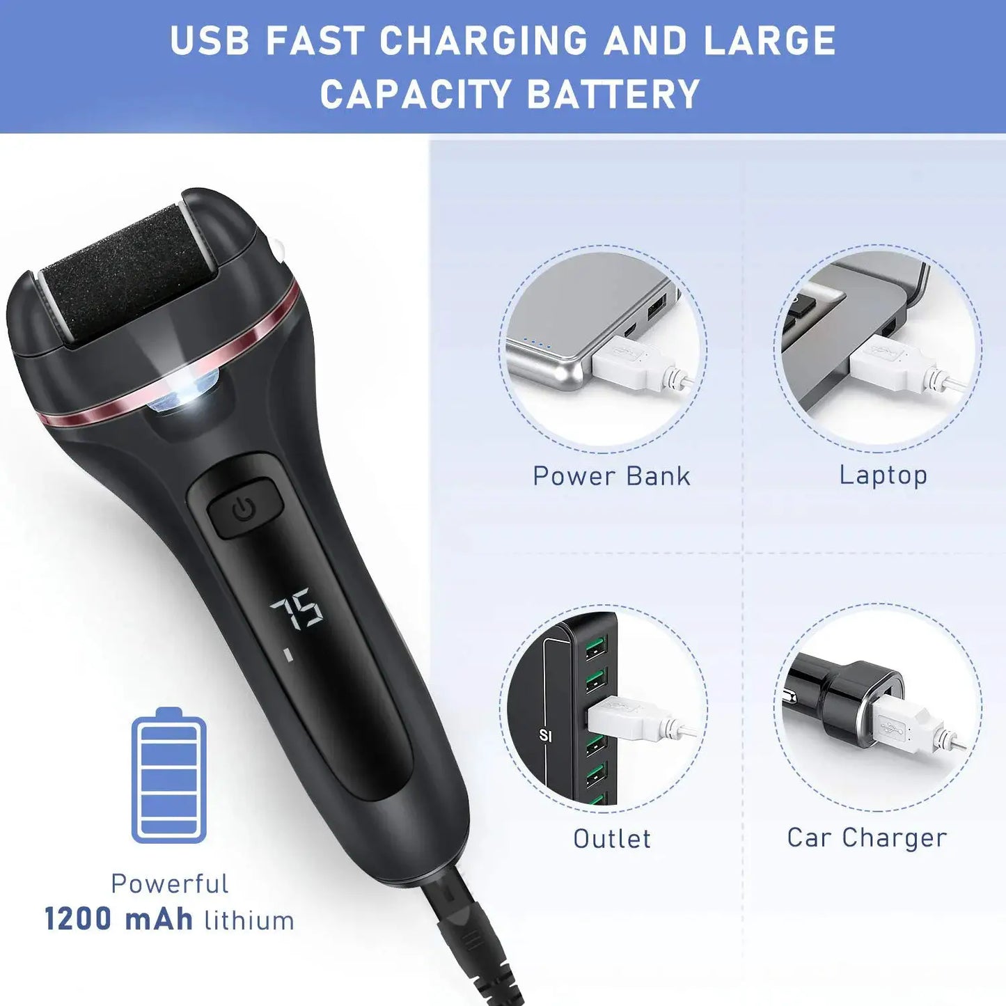 Electric Foot Sandpaper Foot File for Heels Grinding Pedicure Tools Professional Foot Care Tool Dead Hard Skin Callus Remover from PriceLows™