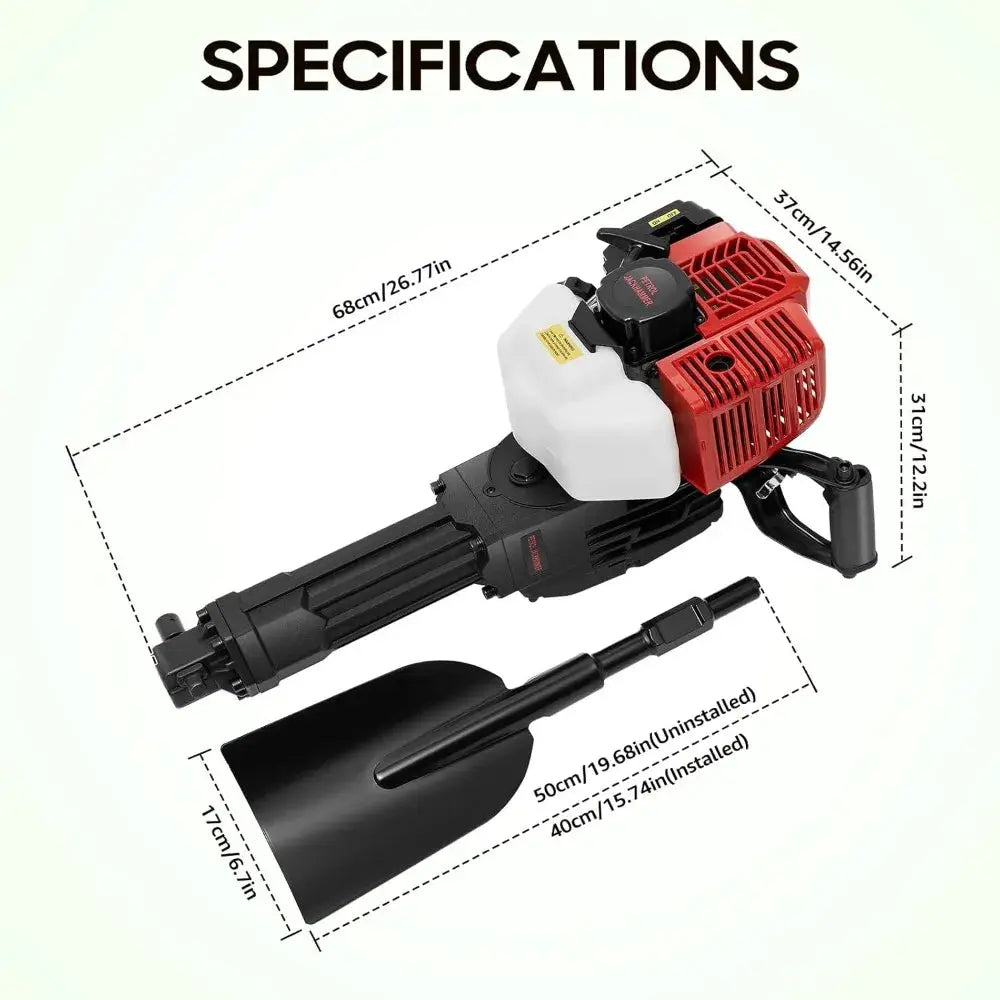 Trench Digger 52CC Handheld Trencher Digger Machine 2 Stroke Gas Powered Garden Tree Digger with Single Cylinder & Air-Cooled from PriceLows™
