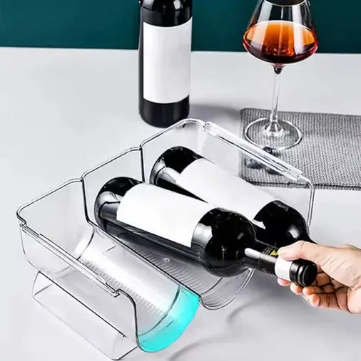 Stackable Water Bottle And Wine Rack Organizer For Kitchen Countertops, Pantry, Fridge Storage Bottle Organizer Holder Rack from PriceLows™