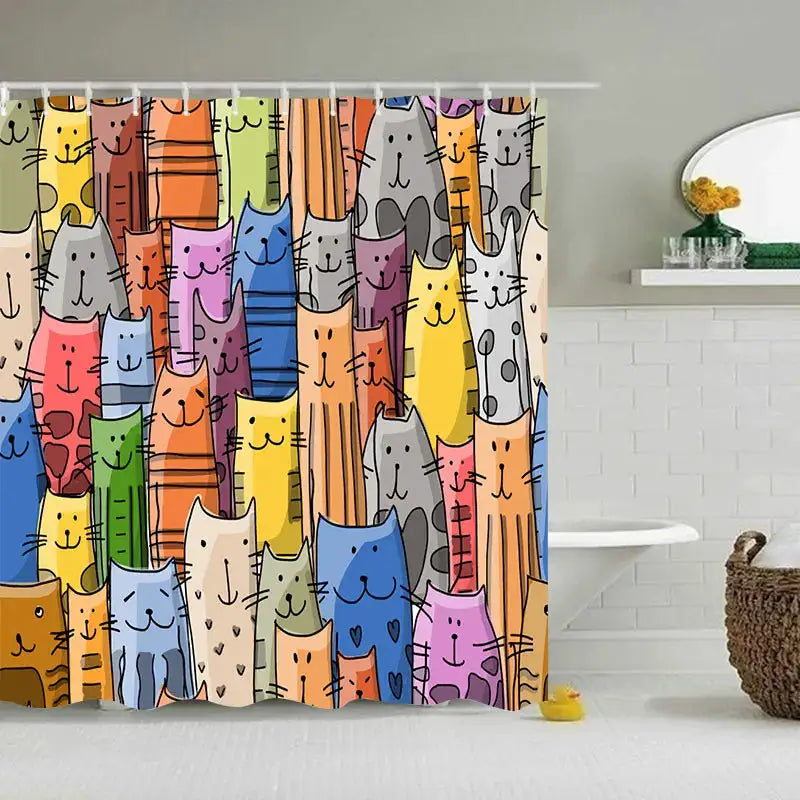 Funny Shower Curtains Bathroom Curtain With Hooks Decor Waterproof Cat Dog 3d Bath 180*180cm Creative Personality Shower Curtain from PriceLows™