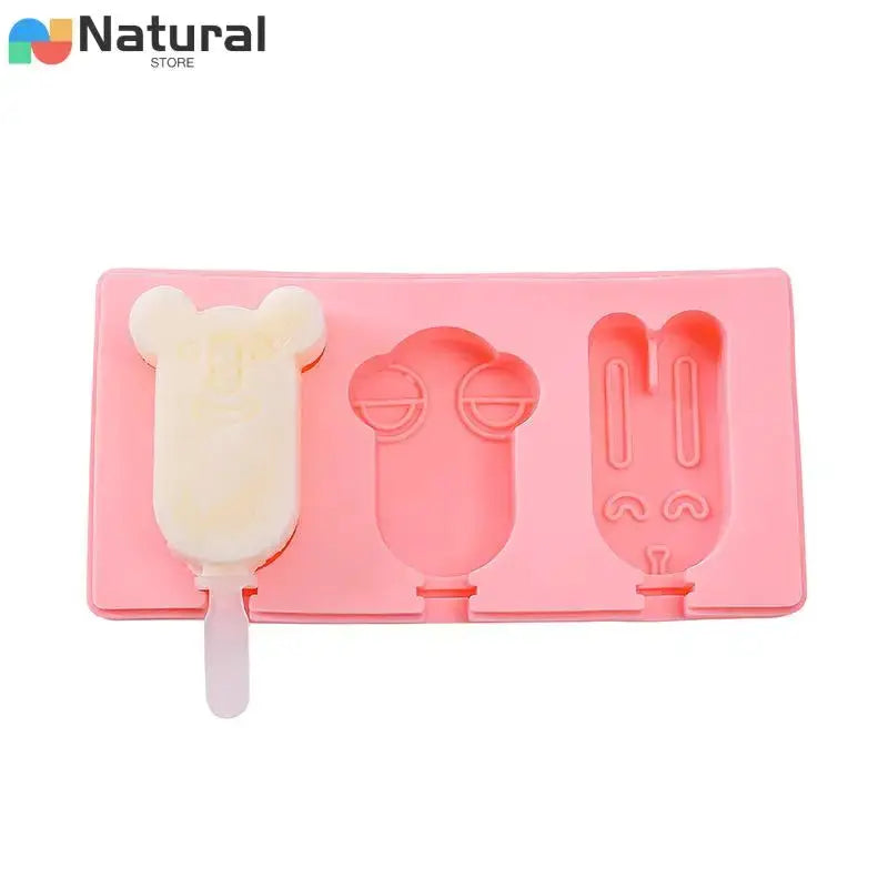 Silicone Ice Cream Mold Diy Cartoon Animal Fruit Popsicle Mould with Lid and Stick Ice Cube Maker Kitchen Tools Accessories from PriceLows™