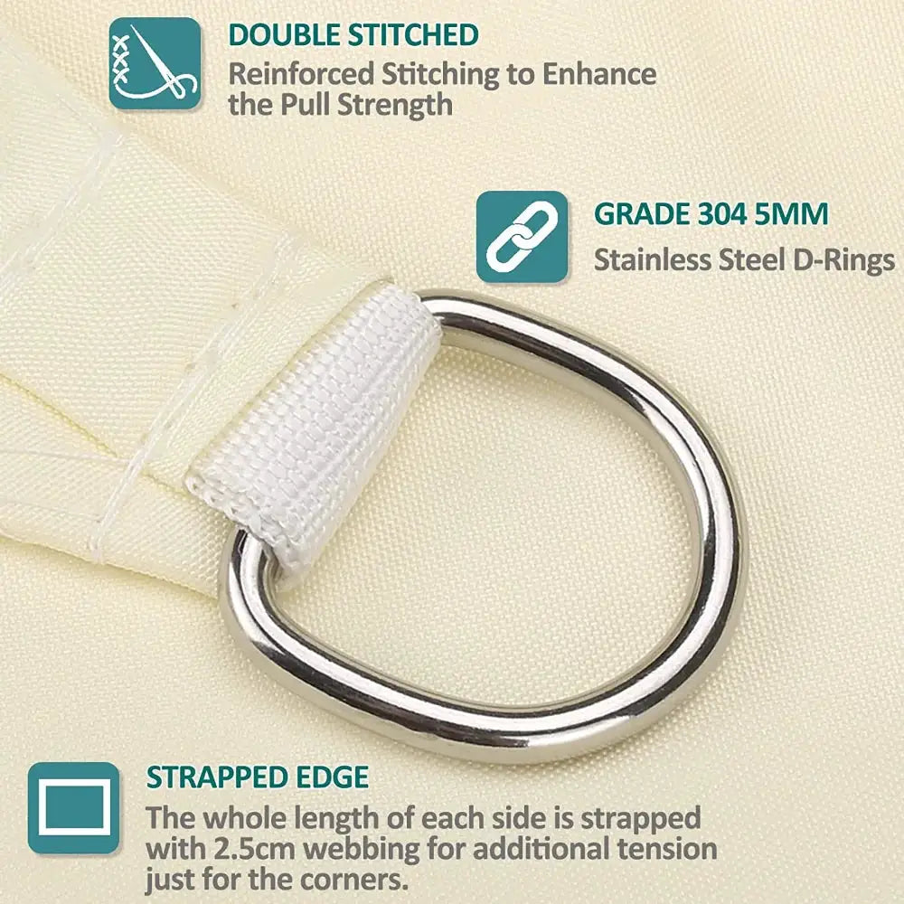 Rectangle Sun Shade Sail | Waterproof Oxford Canopy | UV Blocking Outdoor Shelter