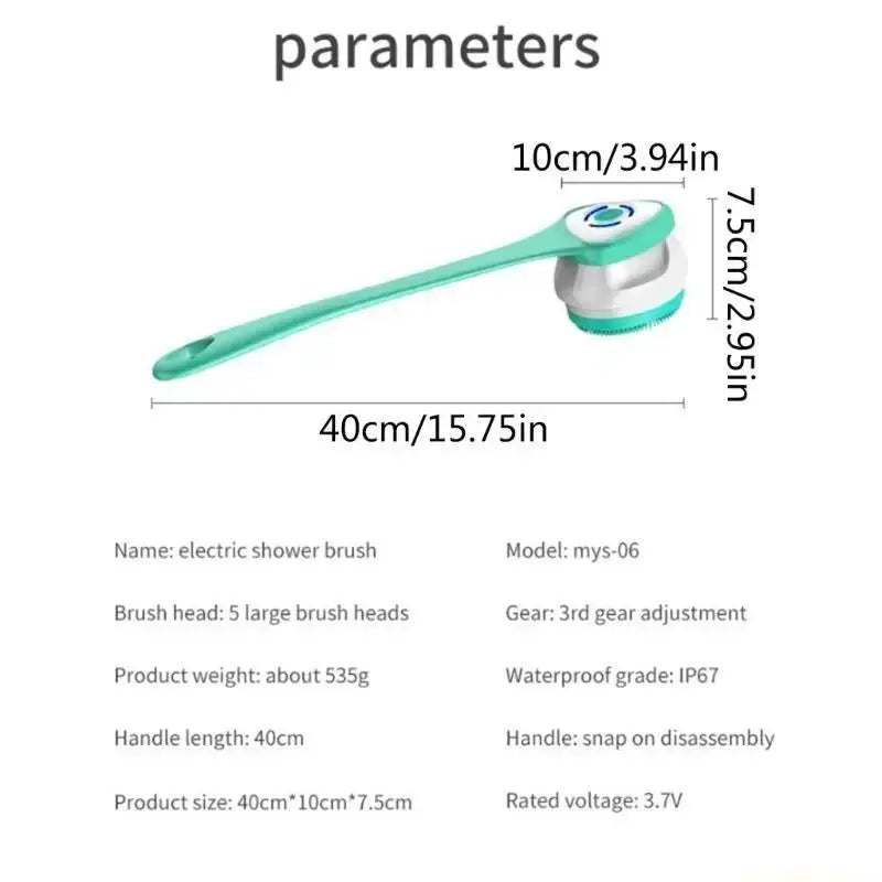 Electric Bath Brush | Rechargeable | Five Attachments Included | One Size