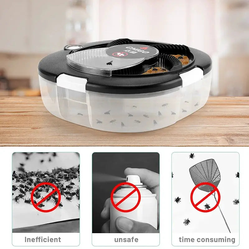 CHIGO Flycatcher Rechargeable/USB Electric Fly Trap Safety Indoor Flytrap Outdoor Insect Pest Catching Tool For Kitchen Garden from PriceLows™
