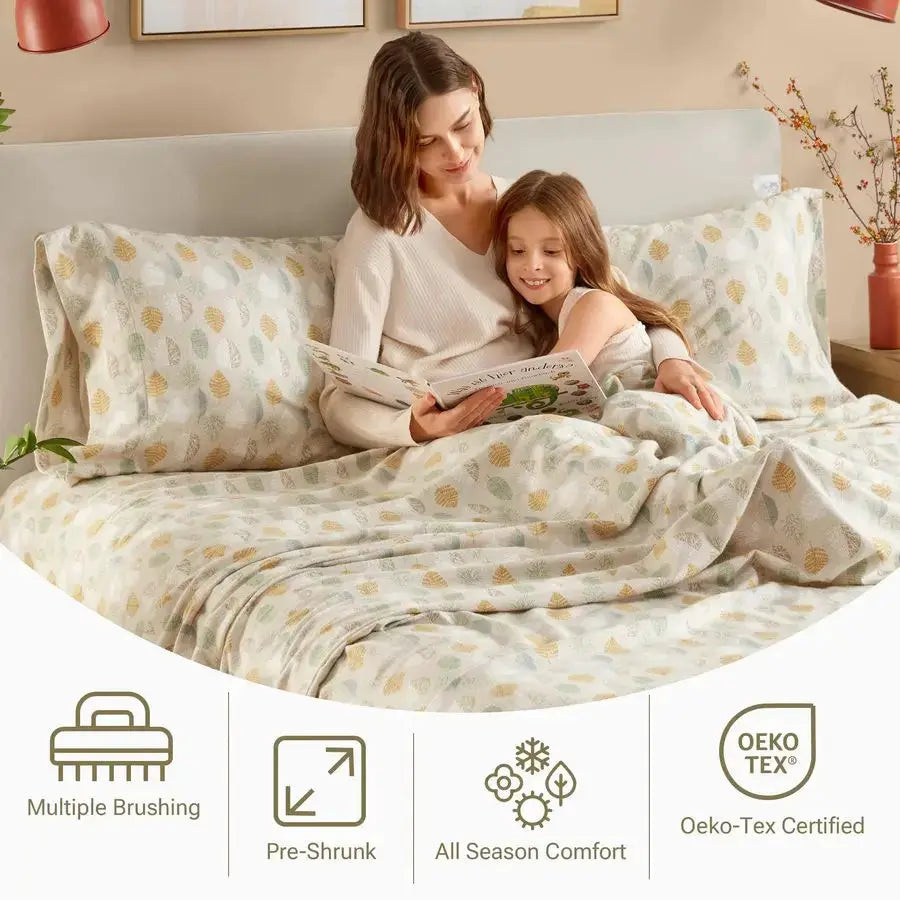 North by Flannel Sheets Queen Size, Cozy 100 Cotton Flannel Bed Sheets, Ultra Soft Cute Sheet Set, Novelty Print Themed Cold Wea from PriceLows™