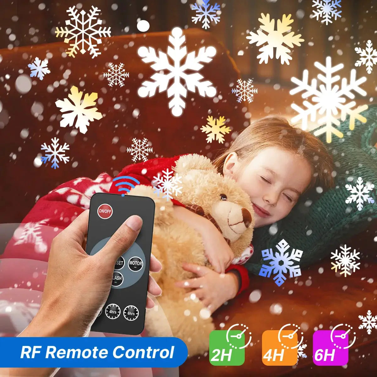 Christmas LED Projector Lights | Double Head Snowfall | IP65 Remote Timer