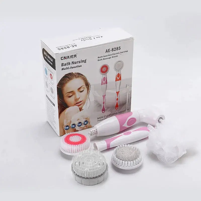 Electric Bath Brush | Back-Rubbing | Long Handle | Spinning Shower Brush Set