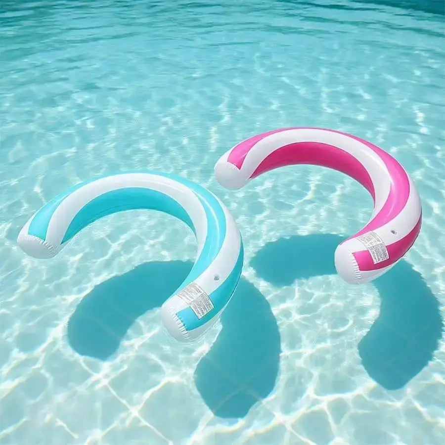 Inflatable Pool Ring | U Shaped Arch Design | Striped Thickened PVC | One Size