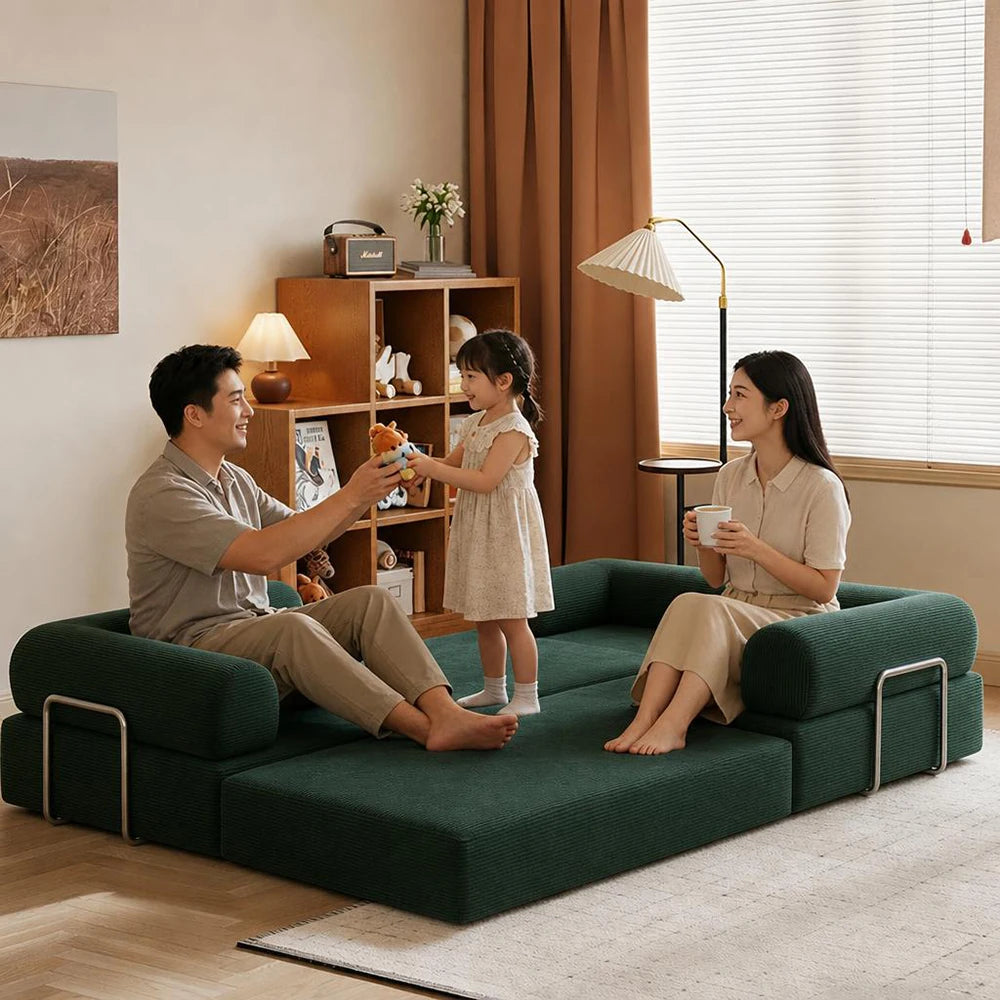 Convertible Sofa Bed | Corduroy Upholstery | 79 Inch Length