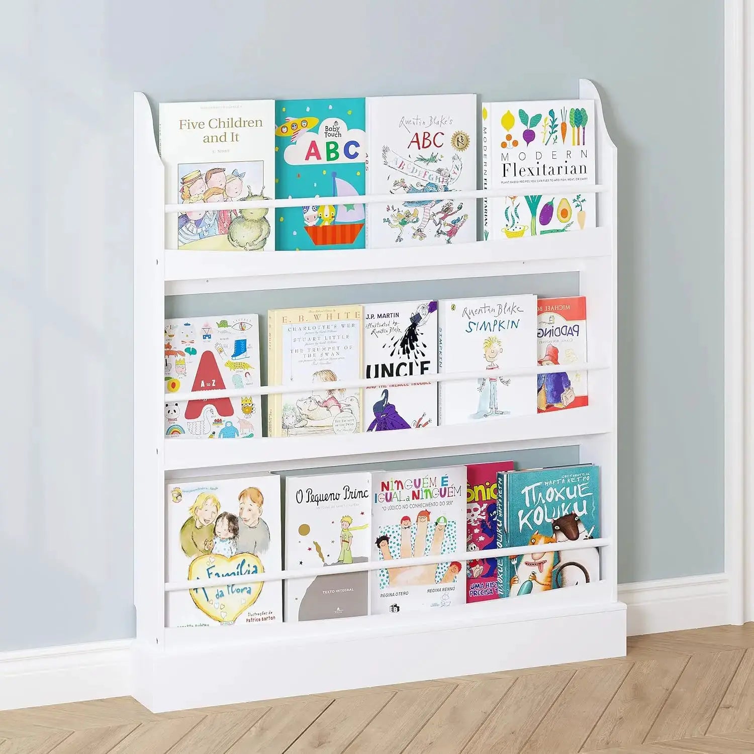 Kids Bookshelf with 3 Tiers, White Storage Rack for Bedroom, Study, Living Room from PriceLows™