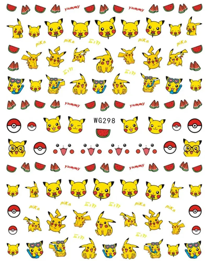 1PCS Cartoon Kawaii Pokémon Nail Stickers 3D Sanrio Hello Kitty Stickers For Nails Nails Accesories Anime Kuromi Nail Supplies from PriceLows™