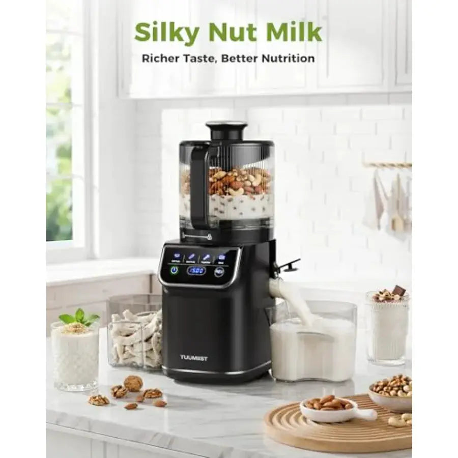 3-in-1 Cold Press Juicer Machine for Home Kitchen, Stainless Steel Black, Smart Touch Control with Wide 6.5 Chute, High Yield E from PriceLows™