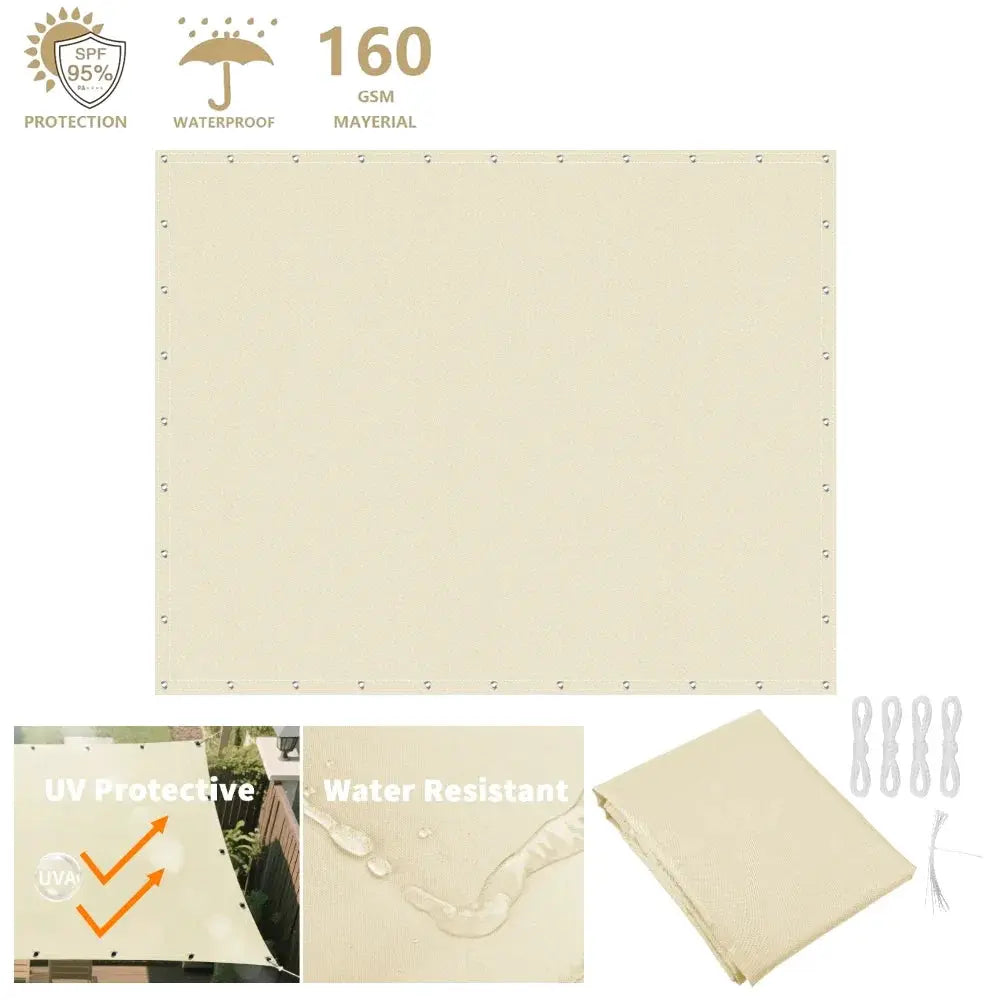 Garden Shade Sail | Poly Cotton | Waterproof | PU Coated