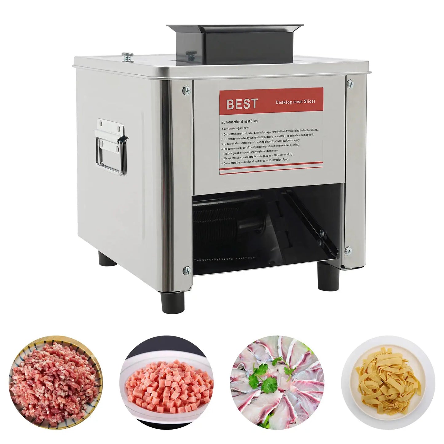 850W Electric Meat Cutter Machine, Stainless Steel Meat Slicer,310r/min Kitchen Meat Cutting Machine US Standard 110V from PriceLows™