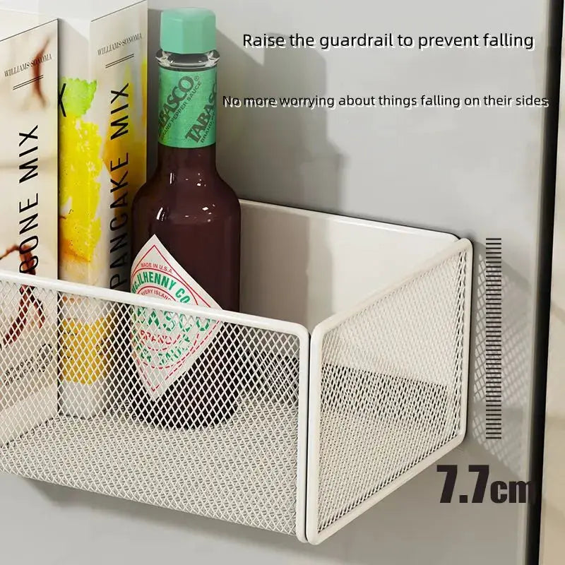 Household Wall Hanging Basket Kitchen Magnetic Attraction Storage Rack Refrigerator Magnetic Shelf Living Room Summary Holder from PriceLows™