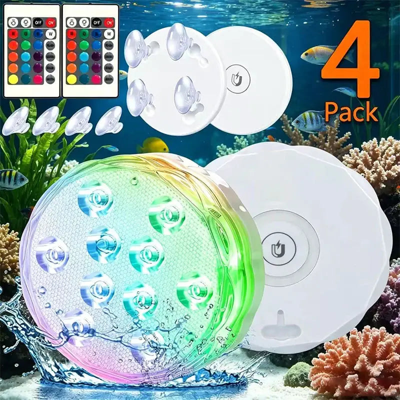 Submersible Pool Light With Remote IP68 Waterproof 16 Color Changing LED Battery Operated Lamp Underwater for Pond Hot Tub Vase from PriceLows™