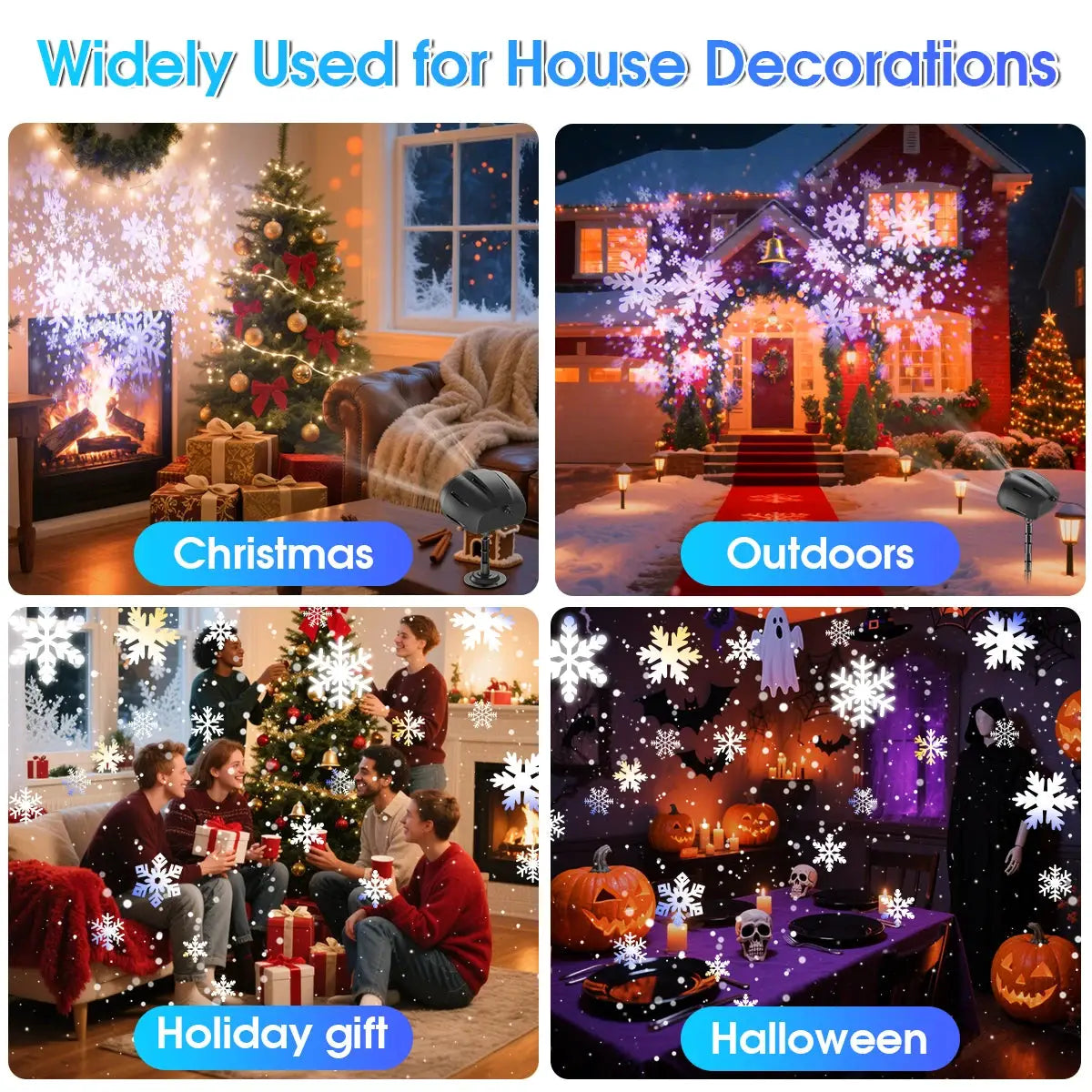 LED Snow Projector Light | IP65 Waterproof | Dimmable | Outdoor Decorations