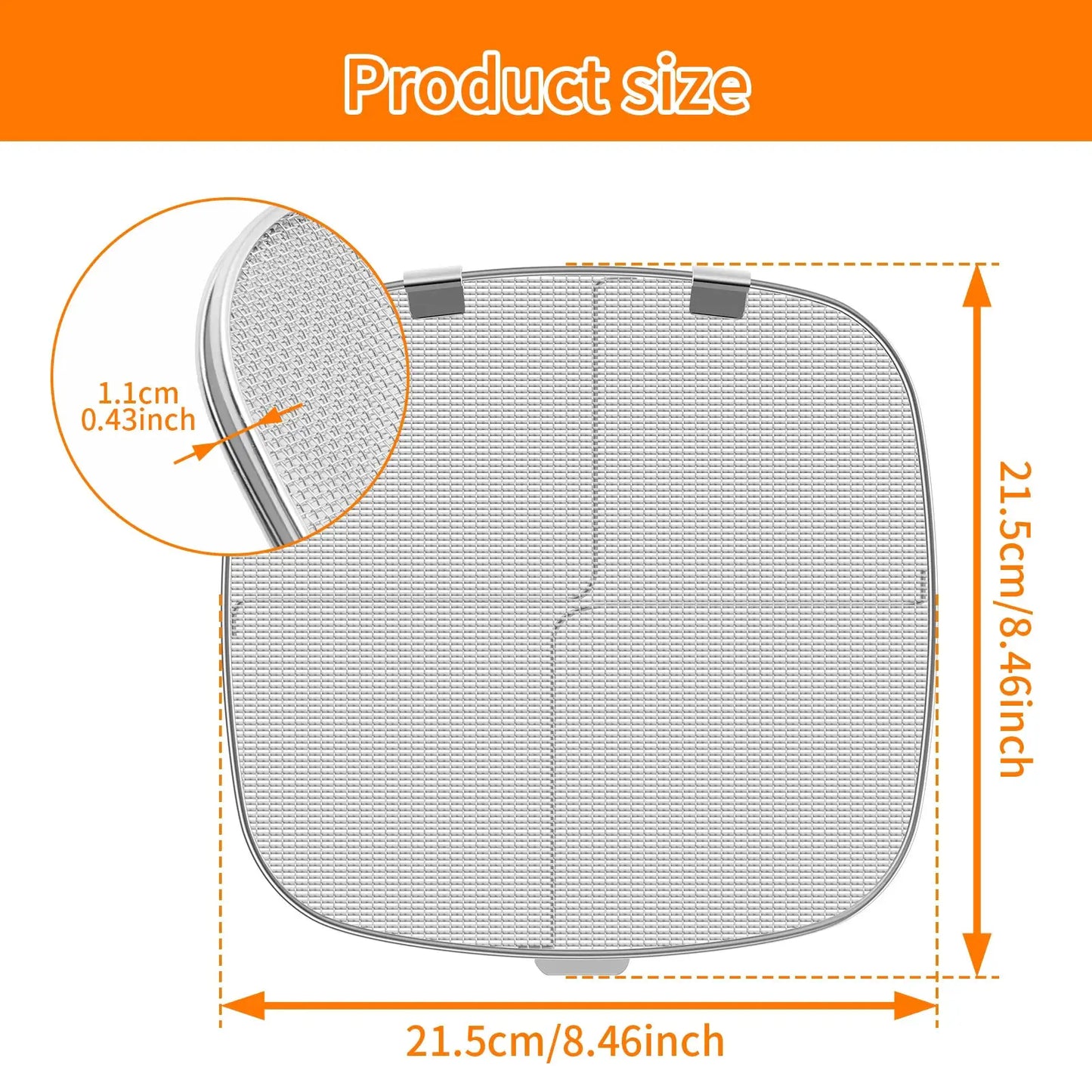 Splatter Guard | 21.5 cm | Stainless Steel | AG300C AG301C AG302 AG400