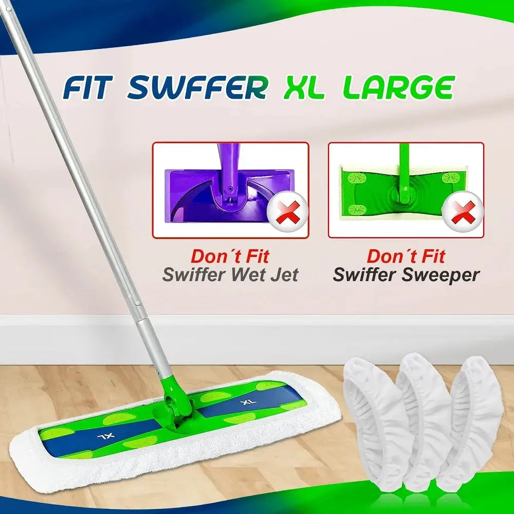 3PCS Reusable XL Pads for Swiffer Sweeper XL Mop,Wet & Dry Sweeping Cloths Durable Microfiber Mop Head Cleaning Pad from PriceLows™