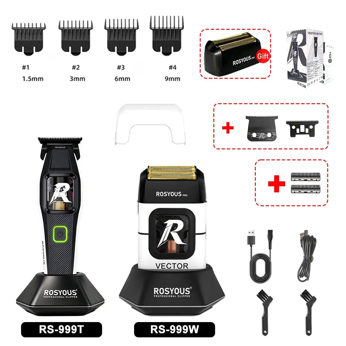 Men's Electric Shaver | 999W Motor | Dual Foil Head | Rechargeable
