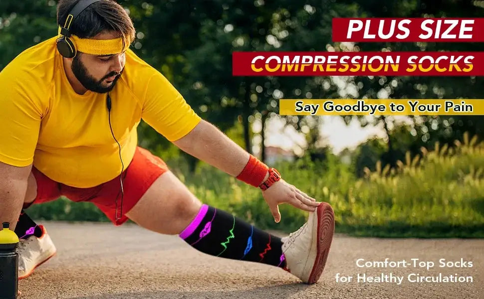 Compression Socks | 20-30 Mmhg Pressure | Wide Calf | 2Xl To 4Xl