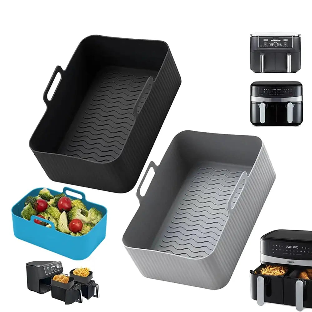 Air Fryer Silicone Tray | Reusable | Dual Basket | Ninja Compatible 1 or 2