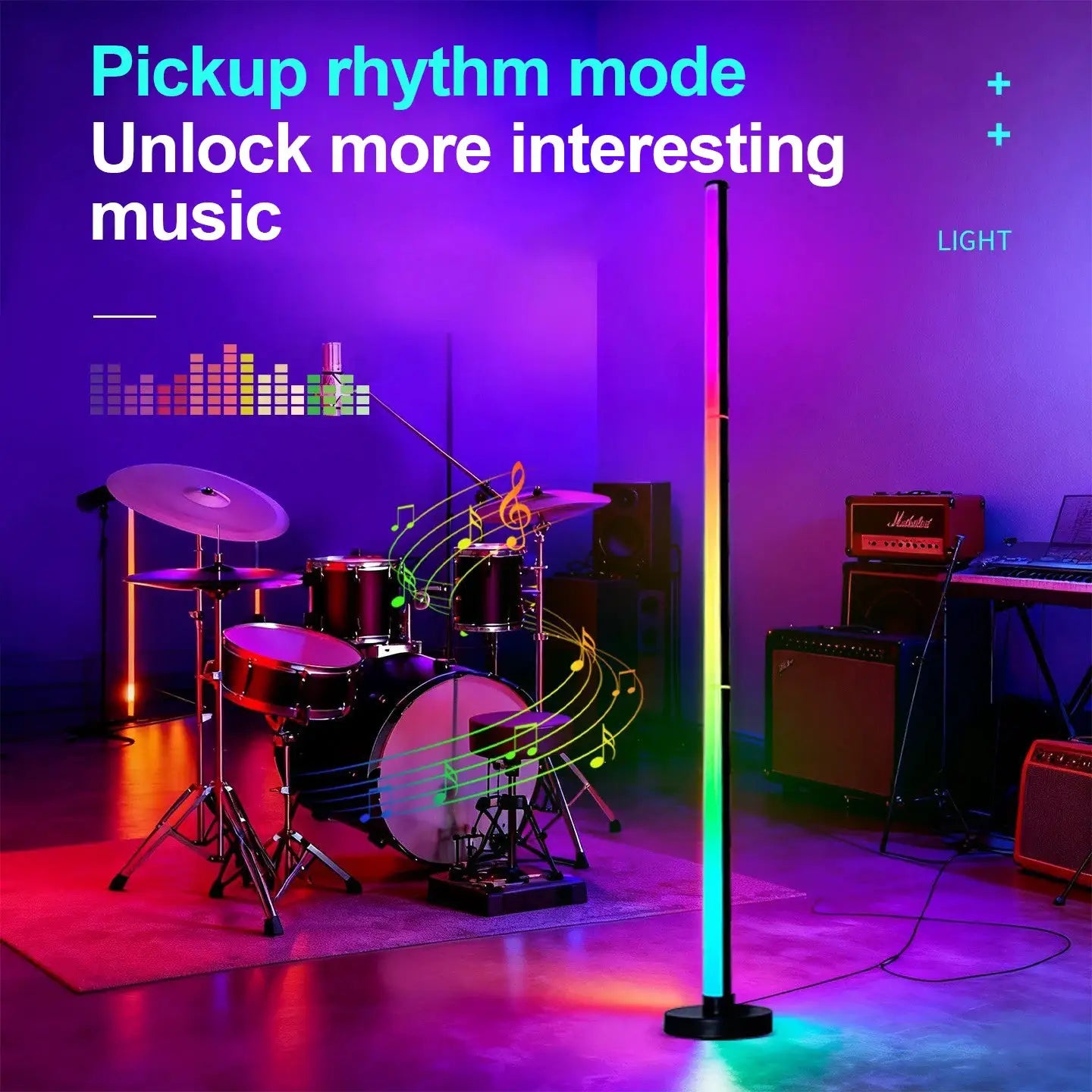 Floor Lamp DC 5V RGB Dream Color with Music Sync Modern 16 Million Color Changing Standing Mood Light For Bedroom Living Room from PriceLows™