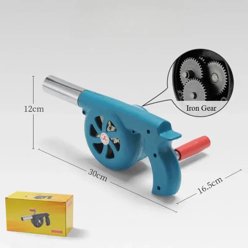 Hand Cranked BBQ Air Blower | Portable | BBQ Grill Accessory | One Size