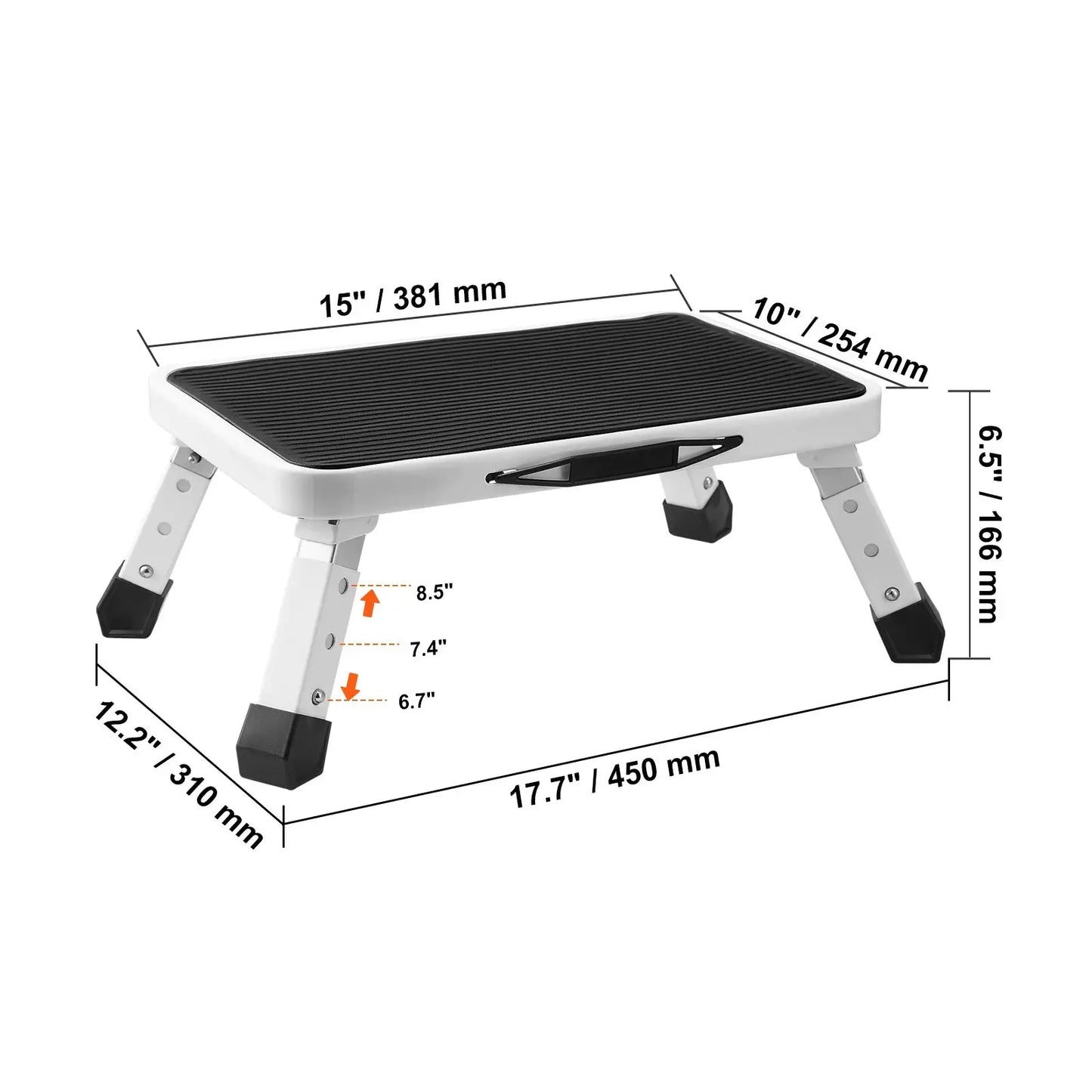VEVOR Step Stool 1 Step 330lbs Capacity Adjustable Height Toddlers Adults Non Slip Sturdy For Office RVs Pets Bathrooms Bedrooms from PriceLows™