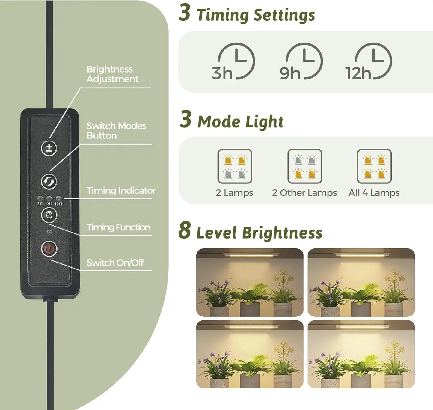 17-Tier Plant Stand with Grow Lights, Indoor Large Shelf for Multiple Plants, Heavy Duty Wood Rack for Living Room Patio from PriceLows™