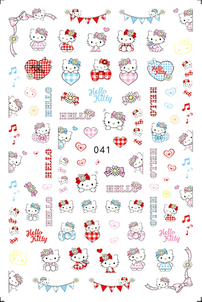 1PCS Cartoon Kawaii Pokémon Nail Stickers 3D Sanrio Hello Kitty Stickers For Nails Nails Accesories Anime Kuromi Nail Supplies from PriceLows™