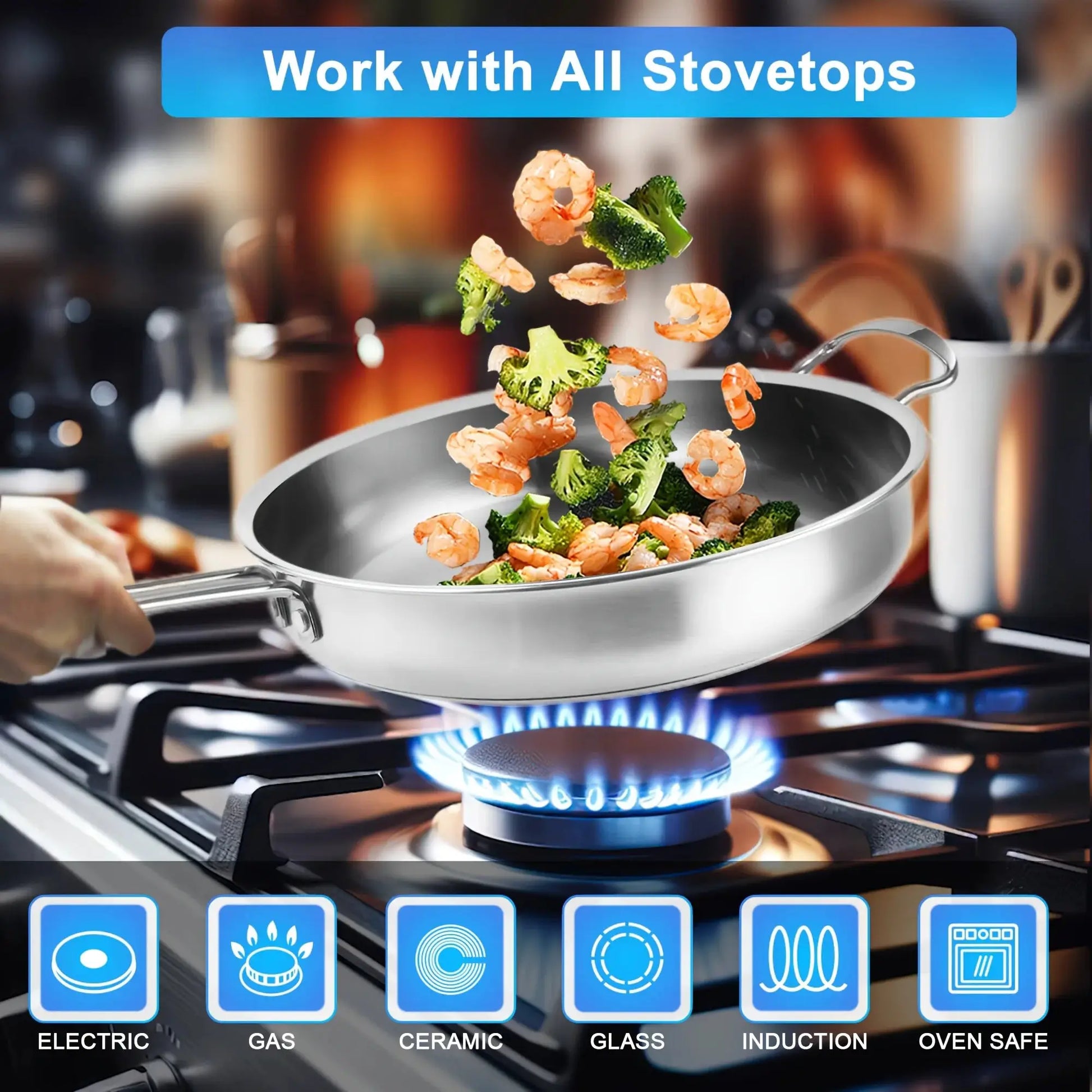 10 Pieces Stainless Steel Pots And Pans Set, Kitchen Cookware Sets, Induction Cooking Set Compatible With All Stovetops from PriceLows™